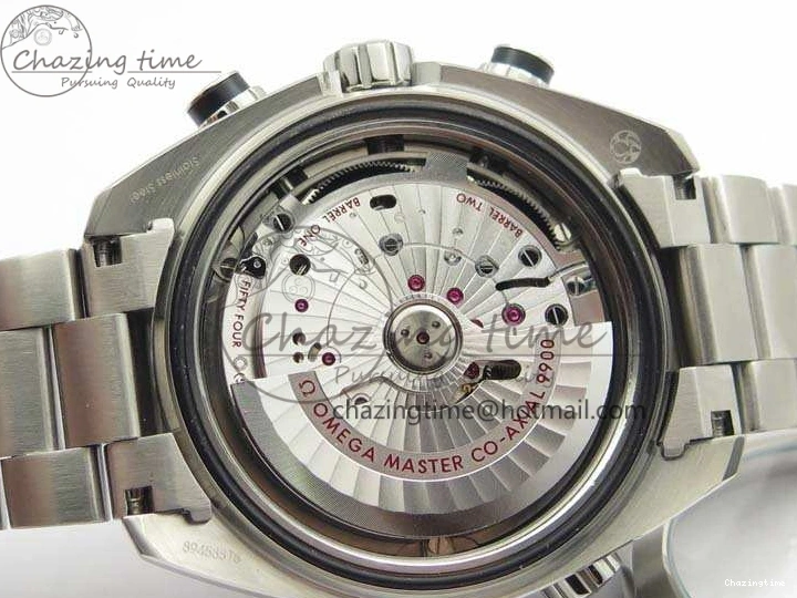 0103 Planet Ocean Master Chrono SS OM 1:1 Best Edition Black Dial On SS Bracelet A9900 V Fashionable 8113
